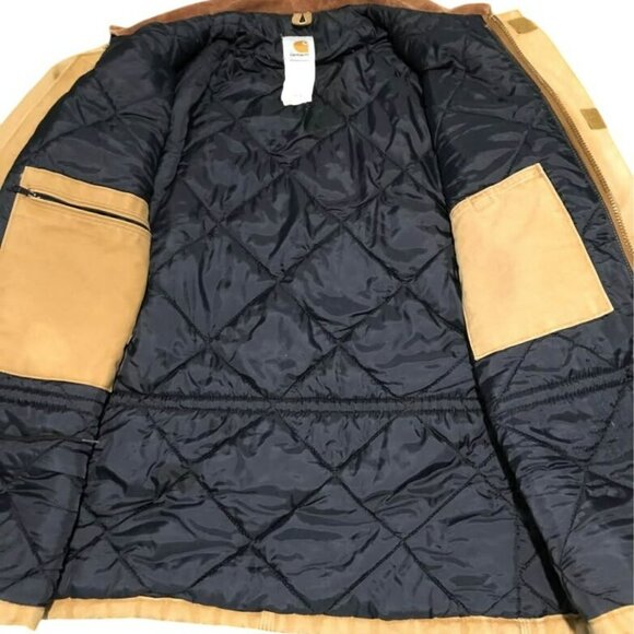 Vintage CARHARTT C03 BRN Quilt Lined Duck Canvas Jacket Coat Men Size 40 Regular - Picture 8 of 10